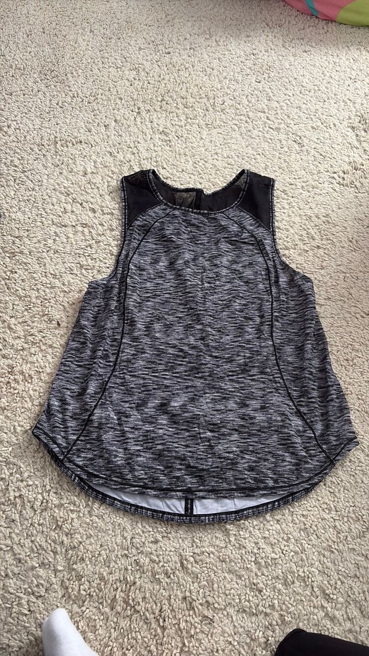 LULULEMON Grey Heathered Tank Mesh Back